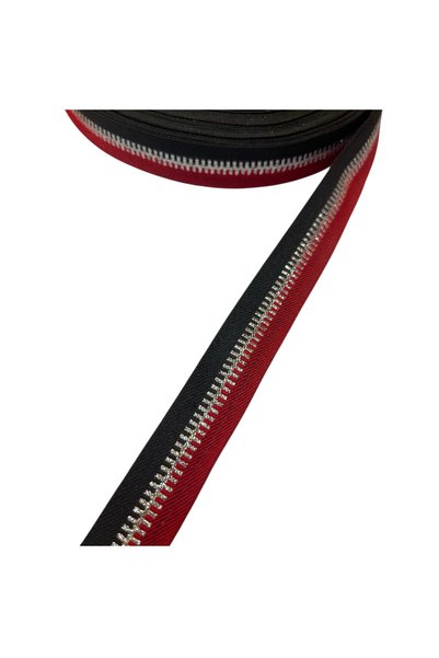 Atmosphere Fashion Decorative tape, black with red and silver, 20 mm, 10 line...