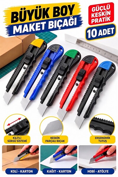 Artmaster Cuțit pentru machete din plastic, dimensiune mare, 10 bucăți Ark577...