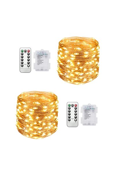 GENERAL Fairy Lights 2Pack, 32.8FT 100LED Twinkle string Lights Battery Opera...