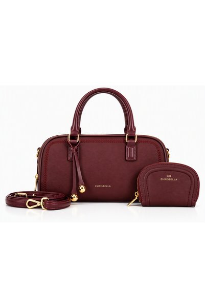 Chrisbella Luxe Boston Satchel & Coin Purse Set
