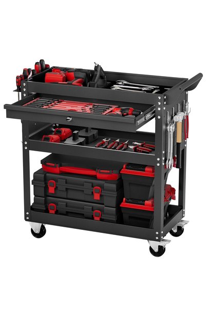 VEVOR Tool cart, Color: black, Model number: T271401, Maximum total load: 160...