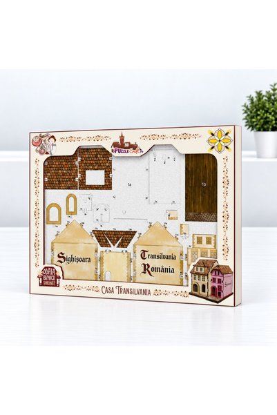 PuzzleCraft Sighisoara Puzzle Set 3D Casa 18 cm - Toate modulele