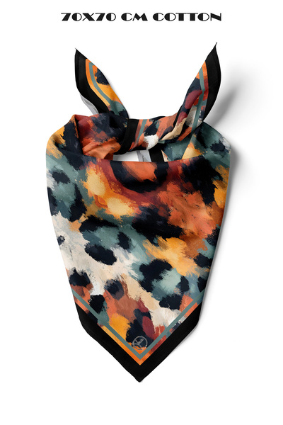 tuaipek Artistic Leopard Pattern 100% Cotton 70 x 70 cm Bandana/Scarf