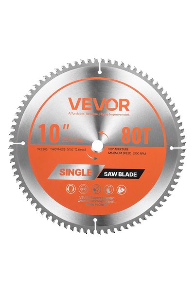 VEVOR Saw blade, Maximum speed: 5500 rpm, Model number: 254*2.6*15.875-80T, B...