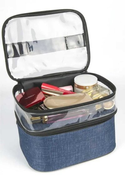 TURTİKA Women's Foldable Makeup and Travel Pouch with Two Large Compartments ...