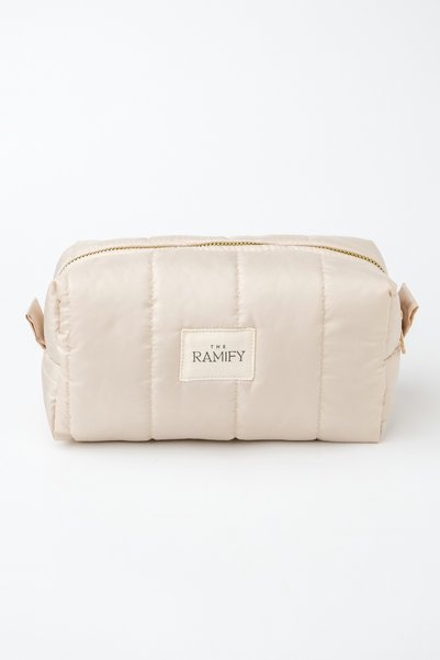 the ramify Puffer Tote Bag Quilted Large Lined Makeup Bag