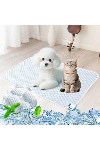 EXCEFORE Summer Pet Cooling Mat, Cat Cooling Bed, Washable Ice Silk Self-Cool...