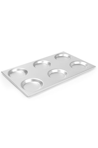 HENDI Tavă de aluminiu GN 1/1 cu forme rotunde 125mm 530x325mm 808740