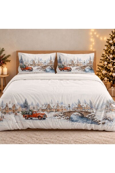 Lenjerii Deosebite Double Christmas Duvet Cover Set 3D Home for Christmas, 10...