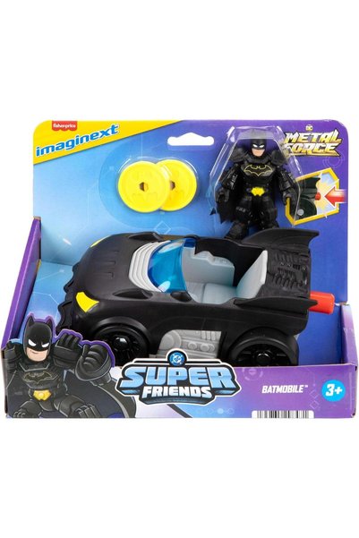 Imaginext Комплект кола Batmobil и фигурка на Batman, Imaginext, DC Metal For...