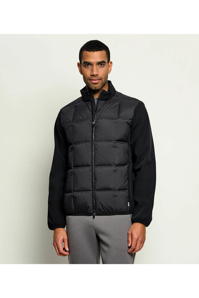 EA7 Men's Regular-Fit Padded Jacket with Zipper, Zippered Pockets, and Small ...