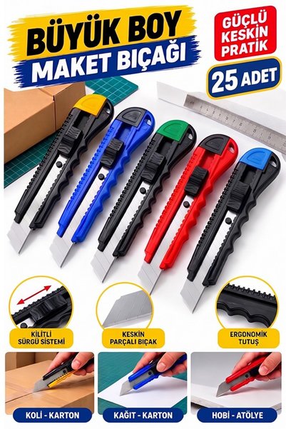 Artmaster Cuțit pentru machete din plastic, dimensiune mare, 25 bucăți Ark577...