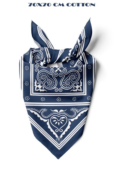 tuaipek Night Medallion Pattern 100% Cotton 70 x 70 cm Bandana/Scarf