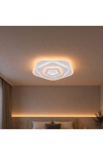 OEM Lustră LED cu Telecomandă PENTAGON 59W, 40cm, Lumină Rece/Calză/Neutră 30...