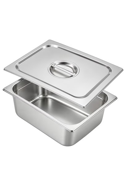 NEVERMORE Tava Gastronorm GN 1/2 din inox, 32.5 cm x 26.5 cm x 10 cm, cu capa...