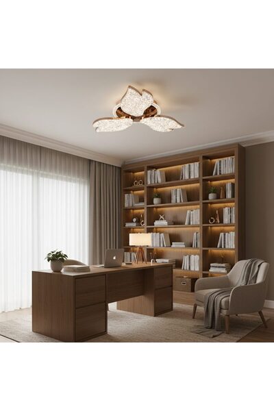 OEM Lustra LED cu Telecomanda, 51W, Lumina 3000K/4000K/6000K, Dimabila, Auriu...