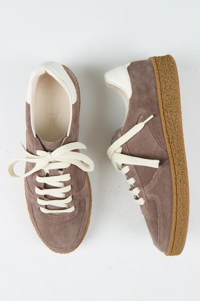 Krahe Sunny Men's Genuine Leather Lace-Up Mink - Taupe Color Sneakers