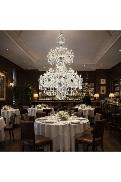 OEM Crystal Chandelier, 55xE14, Diameter 145cm, Height 230cm, Silver, Adjusta...