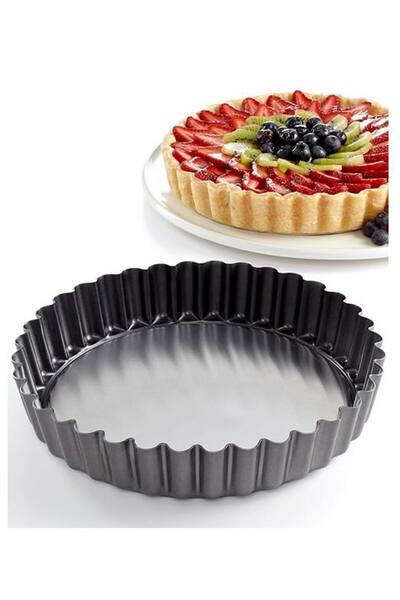 Other 22cm (8 Inch) Non-Stick Round Baking Pans for Tart, Quiche, and Pie, wi...