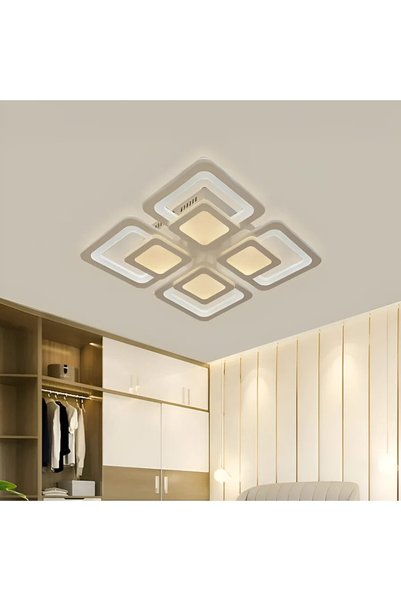 OEM Lustra LED cu telecomanda SUSAN 96W, 4 Patrate, lumina Rece/Calda/Neutra,...