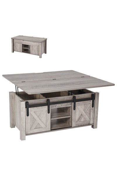 VEVOR Lift top coffee table, Material: PAL MDF, Color: Rustic oak, Model numb...