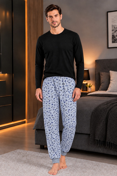 Pi Giyim Men's Winter Pajamas Raised Comfortable Soft Mesh Thick Underwear Sl...