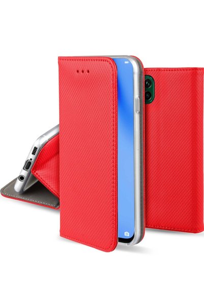 MOOZY Калъф за телефон, Moozy, Flip On, за Huawei P40 Lite, червен, -кожа