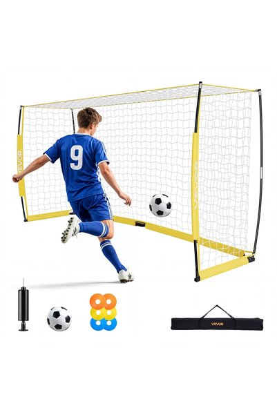 VEVOR Porți de fotbal, Culoare: cadru galben + plasă albă, Număr de model: DK...