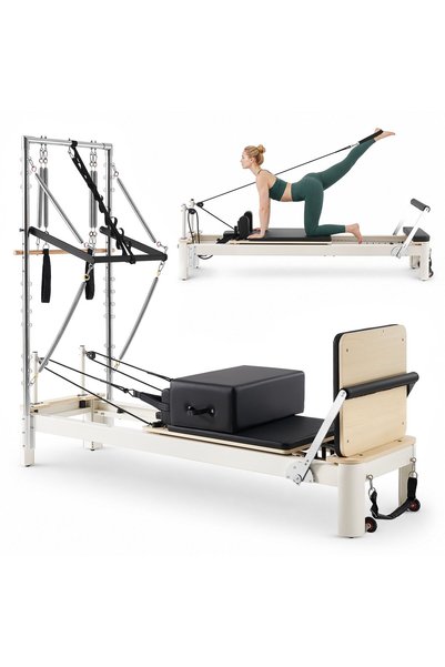 VEVOR Aparat Pilates Reformer, lungime 2,4 m, capacitate 181 kg, din aluminiu...