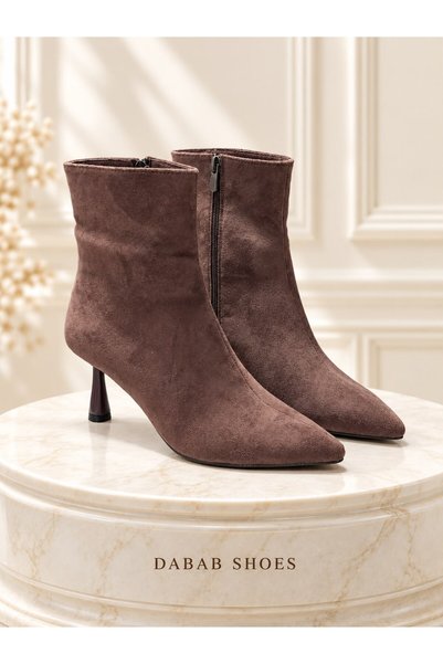 dabab shoes CATHY Γυναικεία Μποτάκια Bootie με σκληρό καφέ χρώμα, πολυτελές σ...