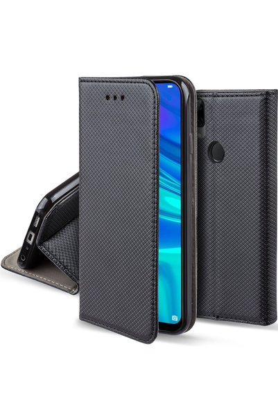 MOOZY Калъф за телефон, Moozy, Flip On, за Huawei P Smart (2019), черен, екол...