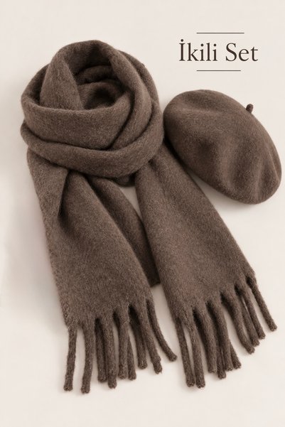 Goldmine Puffy Lightweight Taupe Color Mink Scarf - French Artist Felt Mocha ...