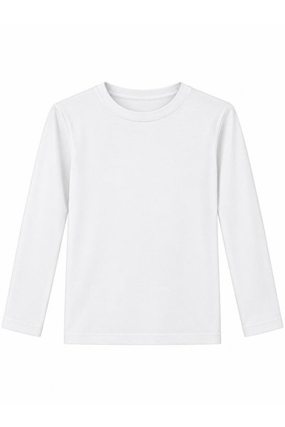 Marka Basic Long-Sleeve White Youth T-Shirt