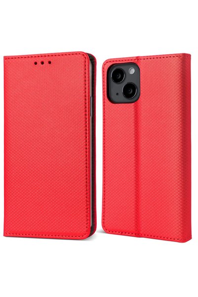 MOOZY Калъф за телефон, Moozy, Flip On, за iPhone 14, червен, -кожа
