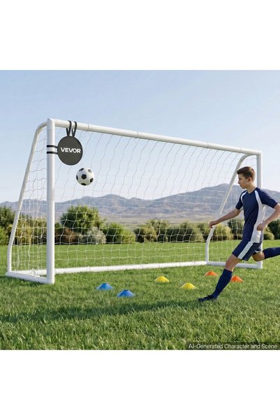 VEVOR Porți de fotbal, Material principal: țevi din PVC + racorduri din PP + ...