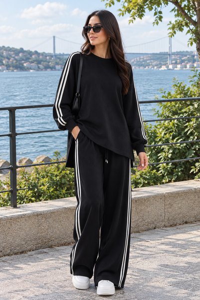 Era Lisa Set de trening pentru femei cu mărime mare, din țesătură modală, cu ...