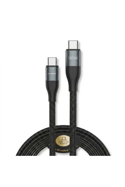 Other كابل شحن قماشي بقوة 100 واط بمنفذين Type-C - طول 1 متر
