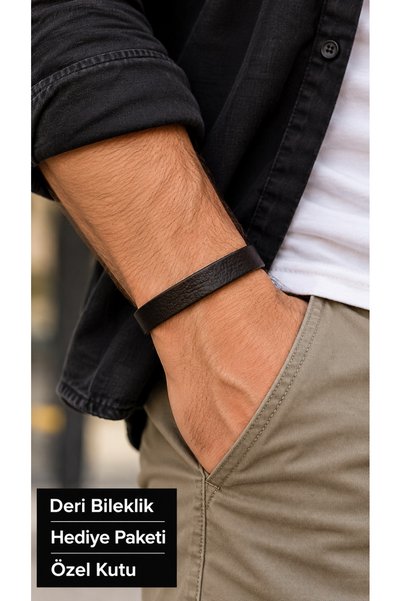 HER ŞEY NOTA www.herseynota.com Solqen Arvessa Black Leather Men's Bracelet -...