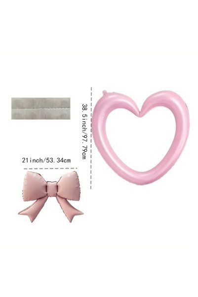 Choice Other heart Two-piece set of pink hollow heart-shaped foil balloons，Bi...