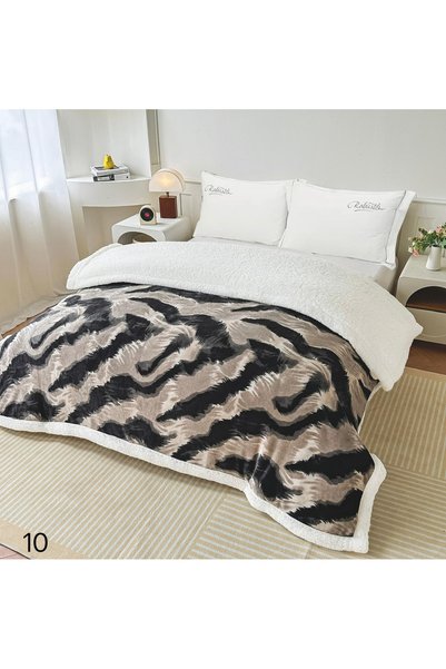 East Comfort Pătură Cocolino cu căptușeală din fleece, 200x230 cm, negru și g...