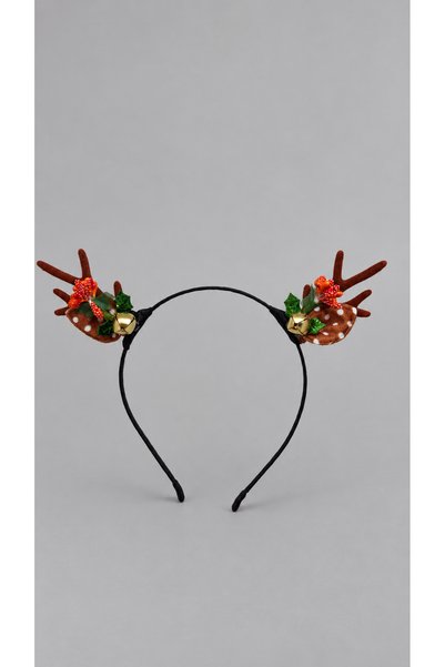 Toka Perisi Bambi New Year's-Themed Children's Crown with Deer Antlers and Be...