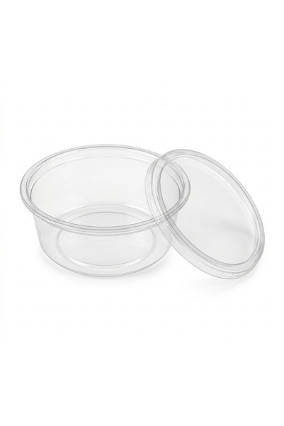 Halapack 6.5 oz Clear Round Plastic Food Bowls with Secure Lids, Pack of 25–1...
