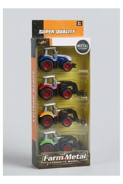 Generic 4PCS Farm Metal Tractor Toy Set – Die-Cast Mini Farming Vehicles with...
