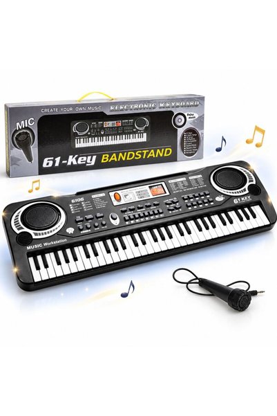 DrKala Orga Electronica pentru Copii, 61 Clape, Microfon Inclus, 16 Tonuri, 1...