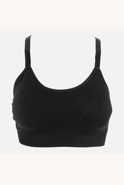 Comerivo Top sport mix&match pentru femei, negru, cu bandă elastică lată și b...