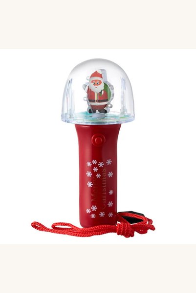 Comerivo Bagheta de Crăciun roșie cu spinner, Moș Crăciun și lumină colorată,...