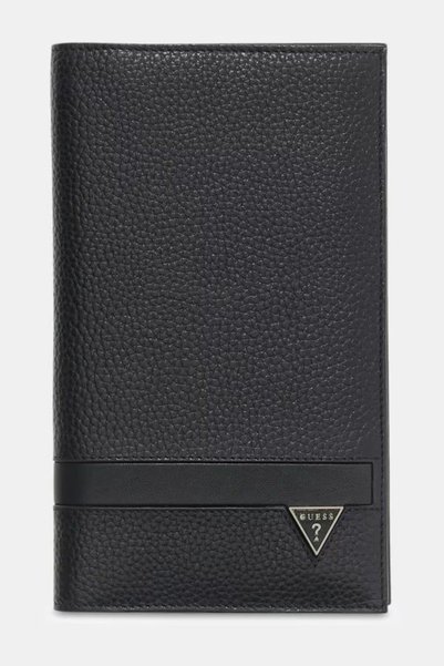 Guess Black Monaco Leather Passport Holder for Men SMMOGRLEA01-BLA Wallet