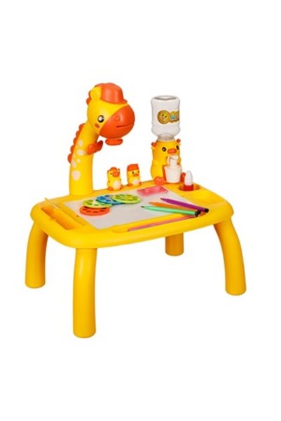 DD SHOP Masă de desen pentru copii cu proiector, girafă cu pompă de apă și mu...