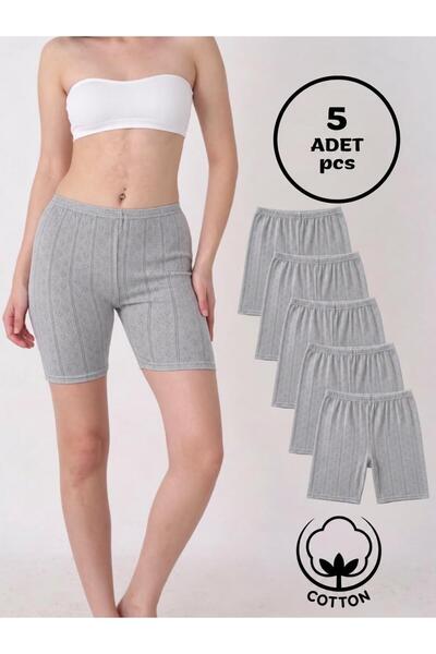 Altınay Women's 5-Pack Black Jacquard Breathable Cotton Boxers,Net52A5