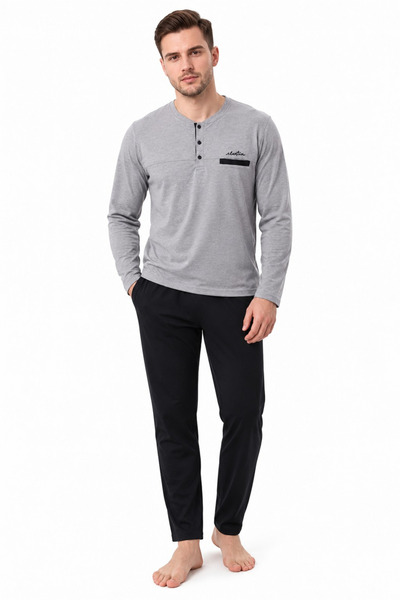 PİJAPİA Men's Gray Pajama Set – PJ4001